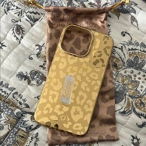 Loopy Case Metallic Gold Leopard Print iPhone 13 Pro Case